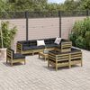 vidaXL 9-tlg. Garten-Sofagarnitur mit Kissen Kiefernholz Impr&auml;gniert