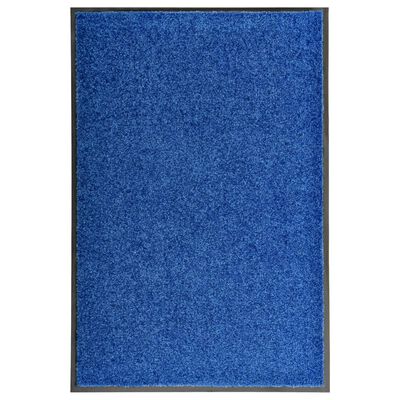 vidaXL Fußmatte Waschbar Blau 60x90 cm