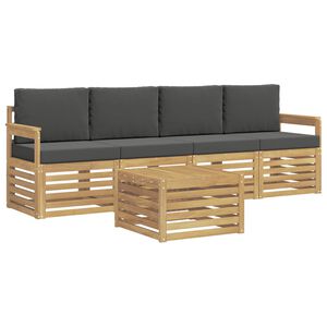 vidaXL Outdoor-Sofagarnitur 5 stk. Wei&szlig; und Anthrazit Polyester