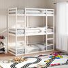 vidaXL Dreifach-Etagenbett Wei&szlig; 75x190 cm Massivholz Kiefer