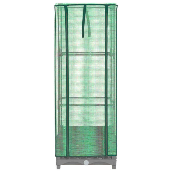 vidaXL Hochbeet mit Gew&auml;chshaus-Aufsatz Rattan-Optik 40x40x123 cm