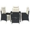 vidaXL Garten Essgruppe mit Kissen 5 pcs Schwarz Poly-Rattan