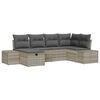 vidaXL Gartensofa-set mit Kissen 6 pcs Hellgrau Poly-Rattan
