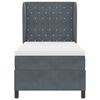 vidaXL Boxspringbett mit Matratze Dunkelgrau 200 x 90 cm Polyester
