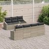 vidaXL Sofa Set mit Kissen mit Kissen 8 pcs Hellgrau Poly-Rattan