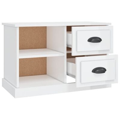 vidaXL TV-Schrank Hochglanz-Weiß 73x35,5x47,5 cm Holzwerkstoff