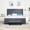 vidaXL Boxspringbett mit Matratze Dunkelgrau 180 x 200 cm Samt