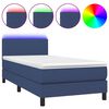 vidaXL Boxspringbett mit Matratze & LED Blau 80x200 cm Stoff