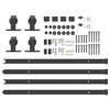 vidaXL Schiebet&uuml;rbeschlag-Set 400 cm Stahl Schwarz