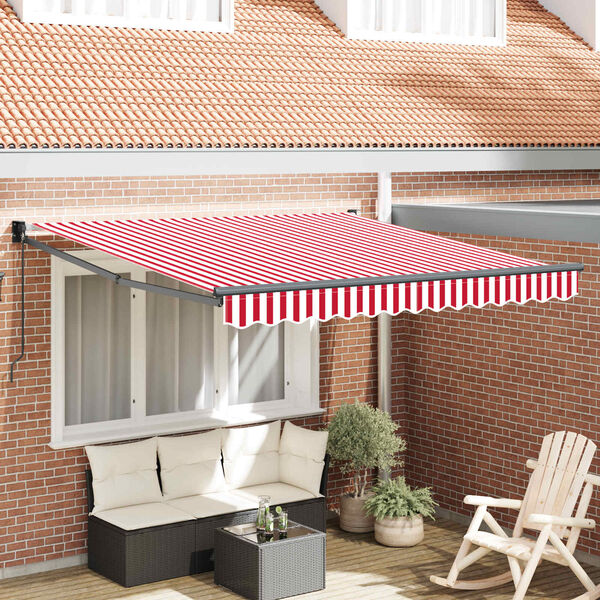 vidaXL Einziehbare Markise Rot und Wei&szlig; 350 x 250 cm