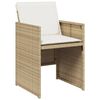 vidaXL 9-tlg. Garten-Essgruppe mit Kissen Beige Poly Rattan