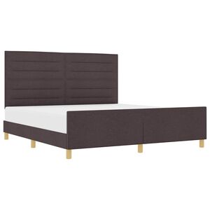 vidaXL Bettgestell mit Kopfteil Dunkelbraun 180 x 200 cm Stoff