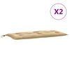 vidaXL Gartenbank-Auflagen 2 Stk. Melange Beige 100x50x7 cm Stoff