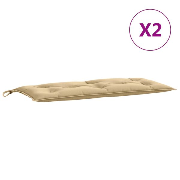 vidaXL Gartenbank-Auflagen 2 Stk. Melange Beige 100x50x7 cm Stoff