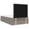 vidaXL Ottoman-Bett mit Matratze & LEDs Taupe 120x190 cm Stoff