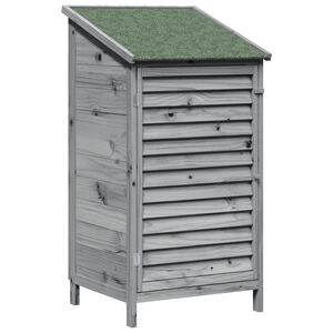 vidaXL Gartenschuppen Grau 59 x 56 x 113,5 cm Massivholz aus Fichte
