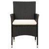 vidaXL 5-tlg. Garten-Essgruppe mit Kissen Poly Rattan Schwarz