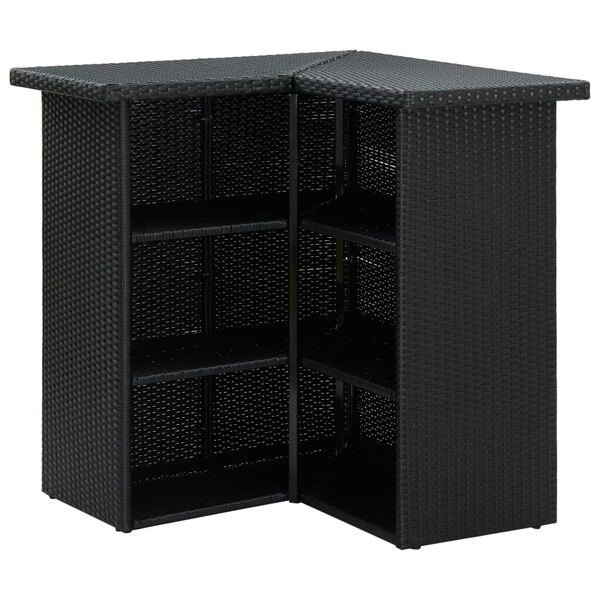 vidaXL 8-tlg. Gartenbar-Set mit Kissen Poly Rattan Schwarz