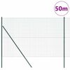 vidaXL Zaunpfosten Gr&uuml;n 50 x 1,5 m (16 x 16 mm Maschen) Stahl und PVC
