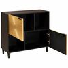vidaXL Beistellschrank mit Speicher Schwarz und Gold 80 x 33.5 x 75 cm