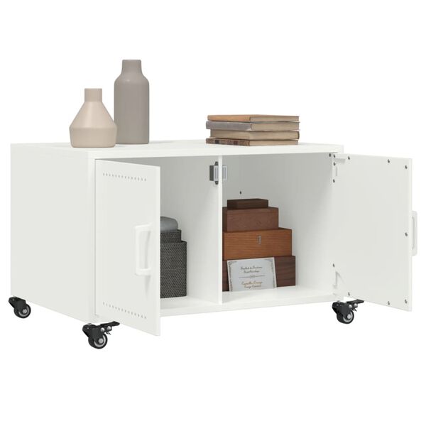 vidaXL Couchtisch Wei&szlig; 68x50x43,5 cm Stahl
