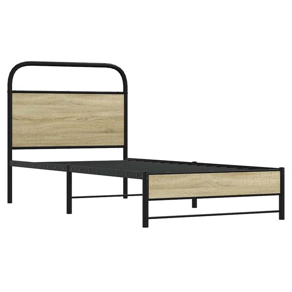 vidaXL Bettgestell ohne Matratze 80x200 cm Sonoma-Eiche Holzwerkstoff