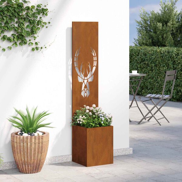 vidaXL Garten Sichtschutz-Leinwand Rostig 32 x 140 cm Wetterfeststahl