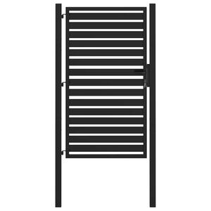 vidaXL Gartentor Abschlie&szlig;bar Schwarz 100x150 cm Aluminium