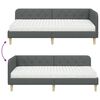 vidaXL Eckbettgestell mit Matratze Dunkelgrau 100 x 200 cm Stoff