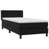 vidaXL Boxspringbett mit Matratze Schwarz 80x220 cm Samt