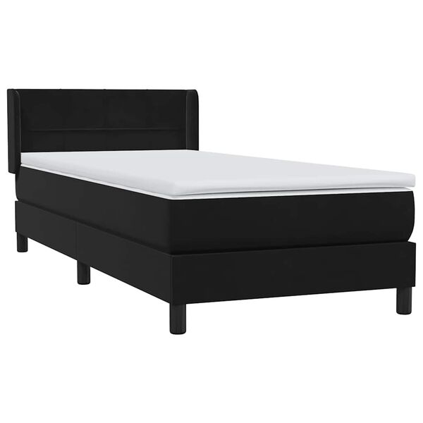 vidaXL Boxspringbett mit Matratze Schwarz 80x220 cm Samt