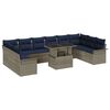 vidaXL Gartensofa-set 11 stk. Grau Poly Rattan