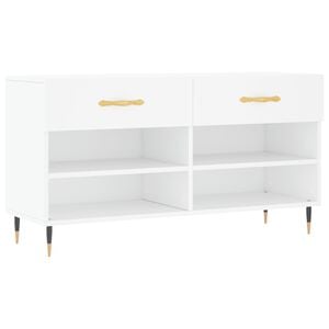 vidaXL Schuhbank Wei&szlig; 102x35x55 cm Holzwerkstoff