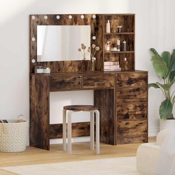 vidaXL Schminktisch mit Regal Braun 78,5 x 41 x 135 cm Holzwerkstoff