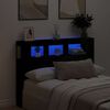 vidaXL LED Kopfteil Schwarz Eichen-Optik 140 x 18,5 x 103,5 cm