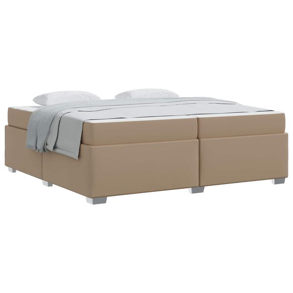 vidaXL Bettrahmen mit Matratze Cappuccino 200 x 200 cm Stoff