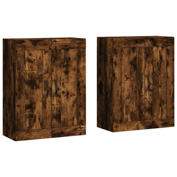 vidaXL Wandschr&auml;nke 2 Stk. R&auml;uchereiche Holzwerkstoff