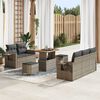 vidaXL Gartensofa-set mit Kissen 10 pcs Grau Poly-Rattan