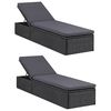 vidaXL 9-tlg. Garten-Essgruppe Poly Rattan Schwarz