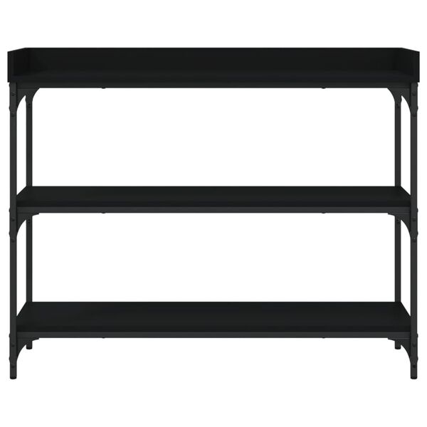 vidaXL Konsolentisch mit Ablagen Schwarz 100x30x80 cm