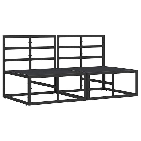 vidaXL Gartenmöbel mit Kissen mit Kissen Schwarz Aluminium