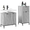vidaXL Badezimmerm&ouml;bel-Set 2 pcs Graues Sonoma Sperrholz und Metall
