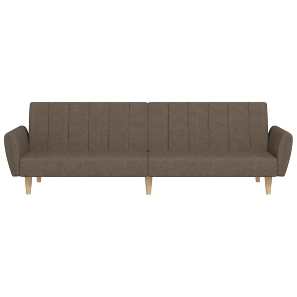 vidaXL Schlafsofa 2-Sitzer Taupe Stoff