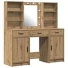 vidaXL Schminktischset mit LED 3 pcs Artisan-Eiche Holzwerkstoff