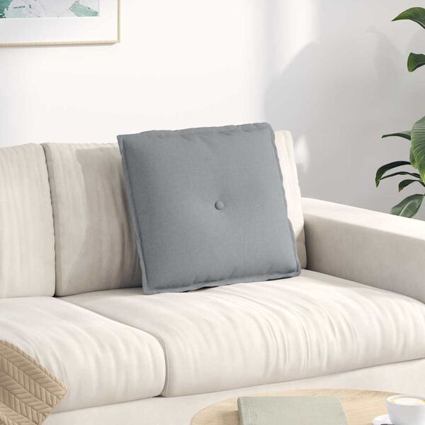 vidaXL R&uuml;ckenkissen Hellgrau 50 x 19 x 45 cm Stoff