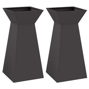 vidaXL S&auml;ulen Pflanzer 2 stk. Schwarz 35 x 35 x 73 cm