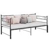 vidaXL Tagesbett Ausziehbar Schwarz Metall 90x200 cm