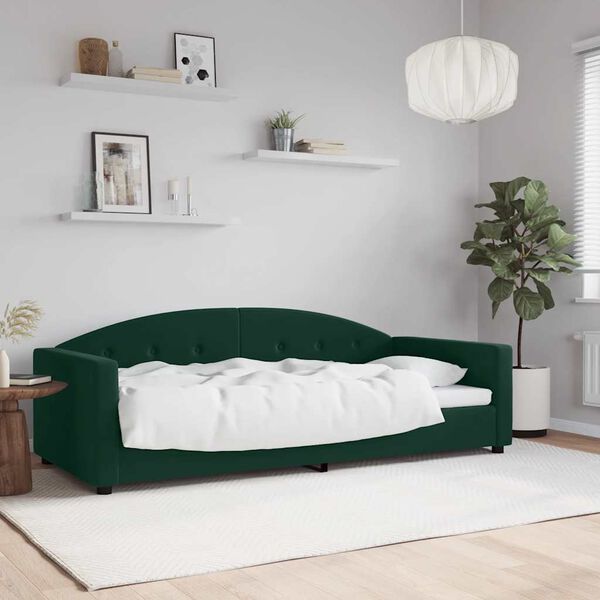 vidaXL Tagesbett Dunkelgr&uuml;n 90x200 cm Samt