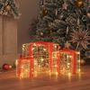 vidaXL Geschenkbox mit 60 LEDs 3 pcs Warmwei&szlig; 20 x 20 x 20 cm Acryl