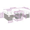 vidaXL Gartensofa-set mit Kissen 11 pcs Schwarz Poly Rattan